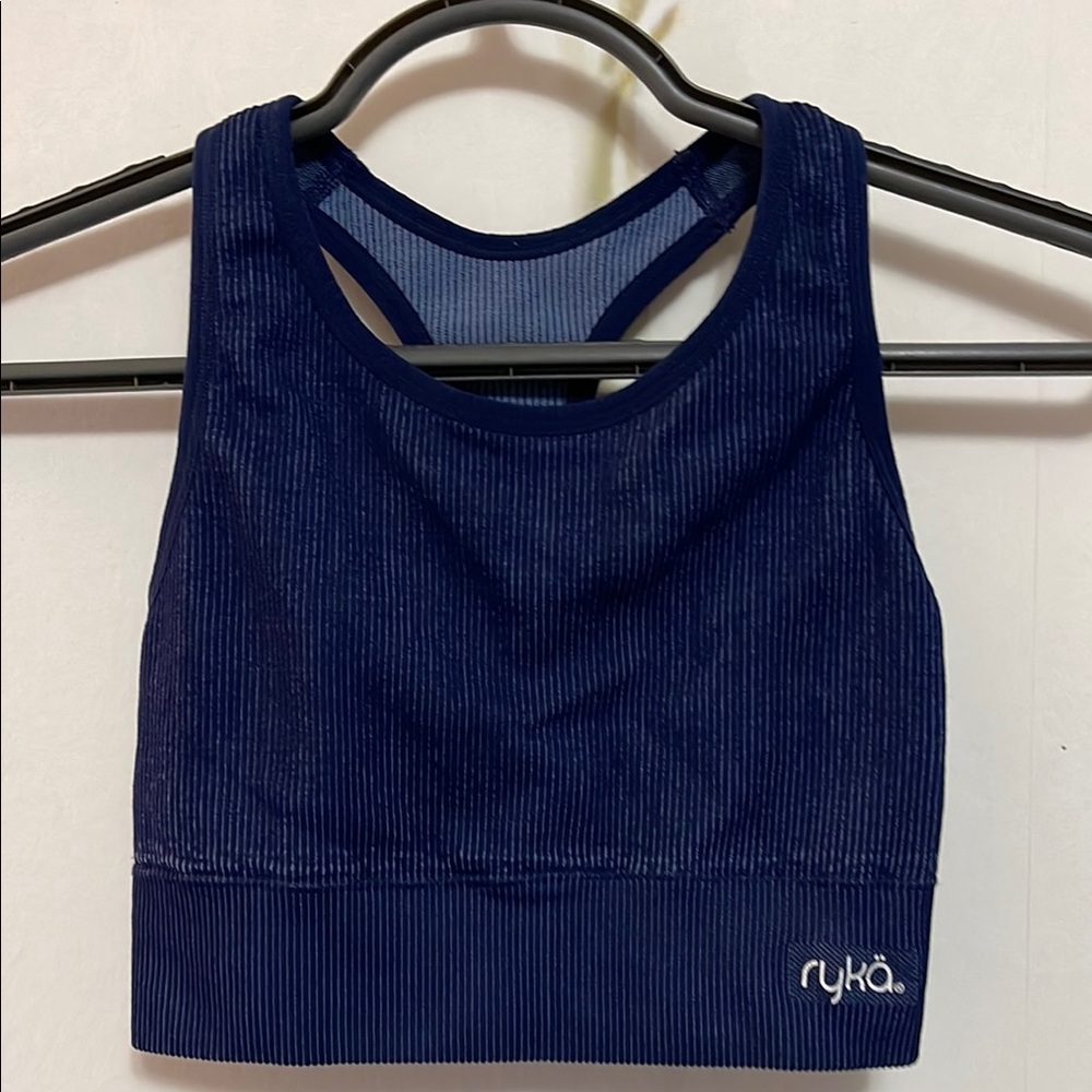Ryka Blue Fitted Crop Tank Top